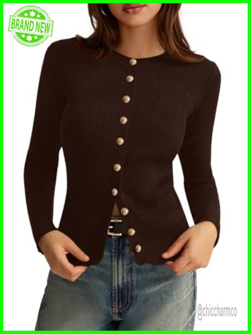 PRETTYGARDEN Women's Lightweight Ribbed Knit Button Down Cardigan Sweater